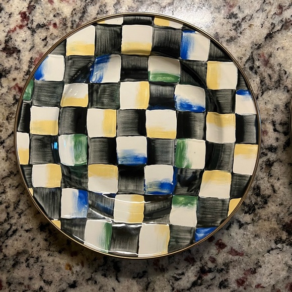 Mackenzie-Childs Vintage Camp 1995 Courtly Check 9" Soup Bowls. Set of 4. EUC! - Picture 3 of 13